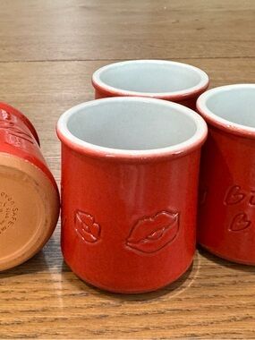 Set of 4 La Fermiere Limited Edition Yogurt Pots – Rare Valentine Edition